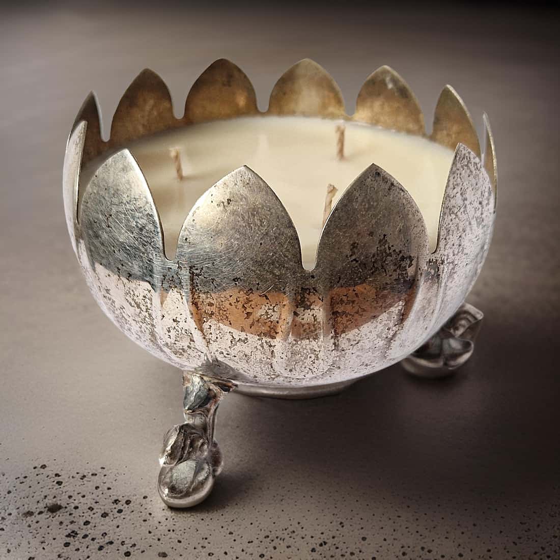 Repurposed Flower Bowl Candle - Velvet Tonka-0