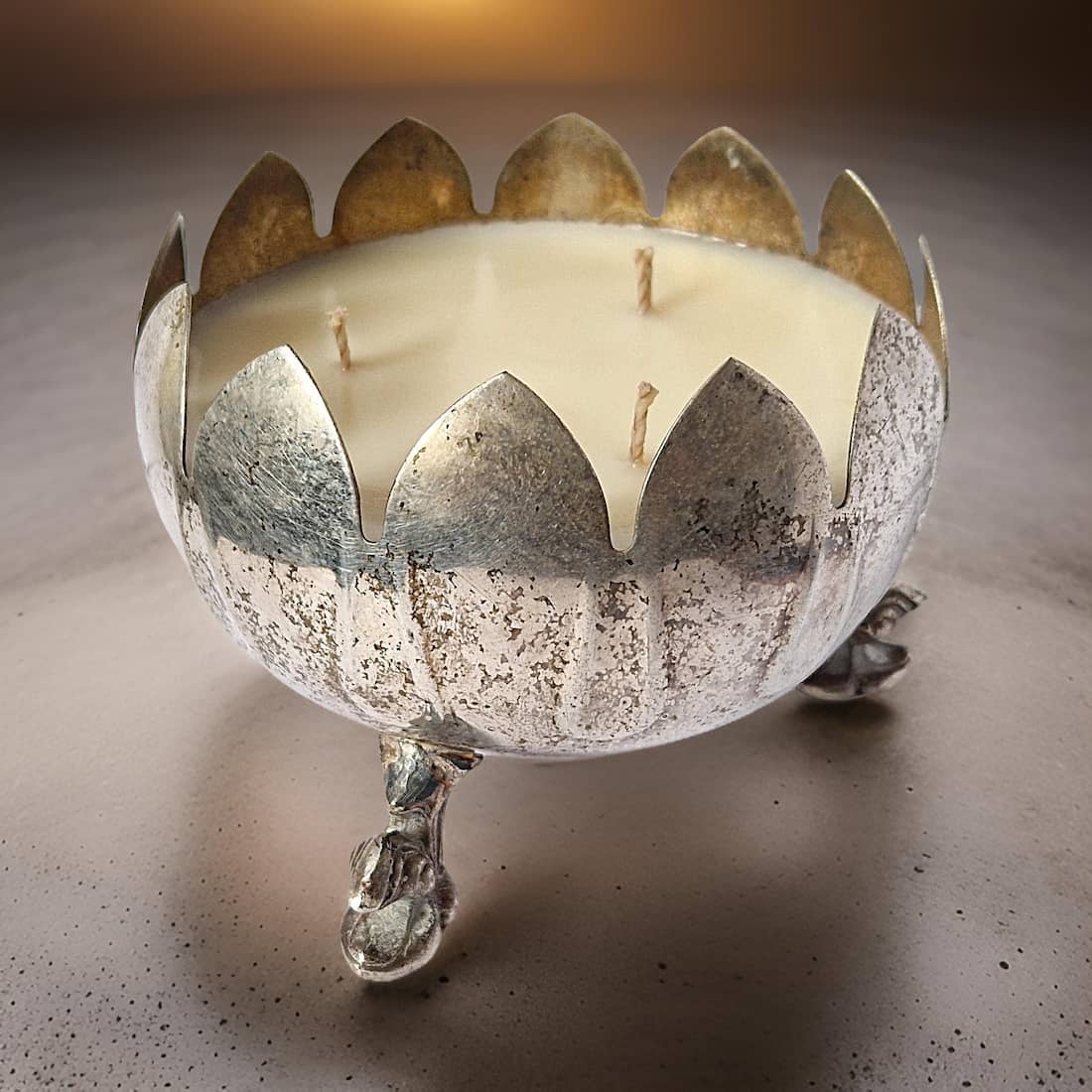 Repurposed Flower Bowl Candle - Velvet Tonka-2