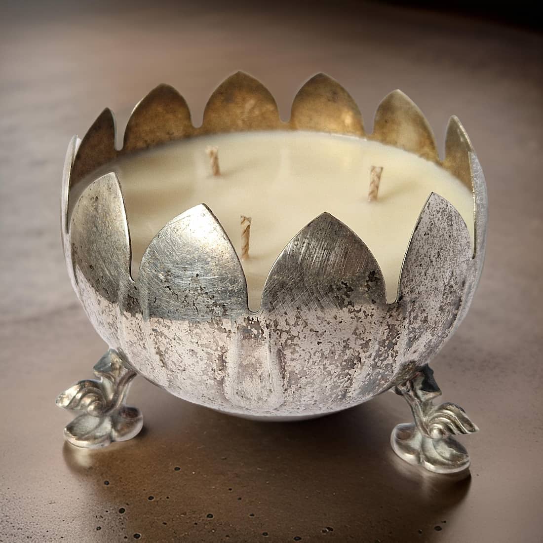 Repurposed Flower Bowl Candle - Velvet Tonka-3