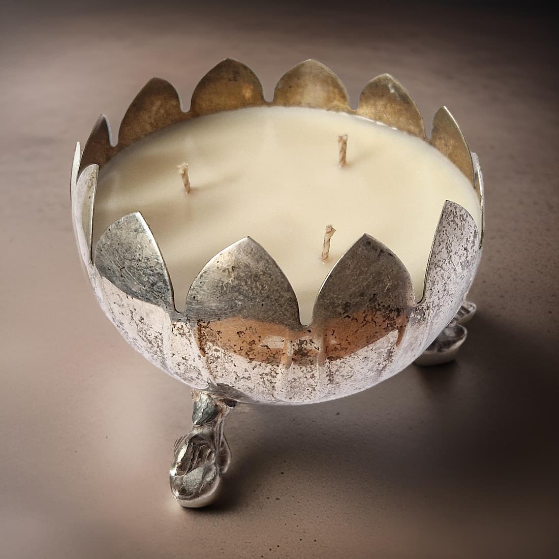 Repurposed Flower Bowl Candle - Velvet Tonka-1